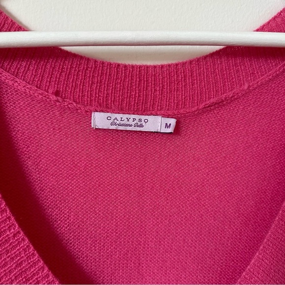 Calypso Pink Cashmere Knit Sweater Vest Size M - Picture 3 of 5
